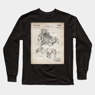 Vintage Camera Patent - Photographic Camera Art - Antique Long Sleeve T-Shirt